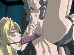 Tied Up Busty Hentai Slave Fucked In The Ass With A Strapon